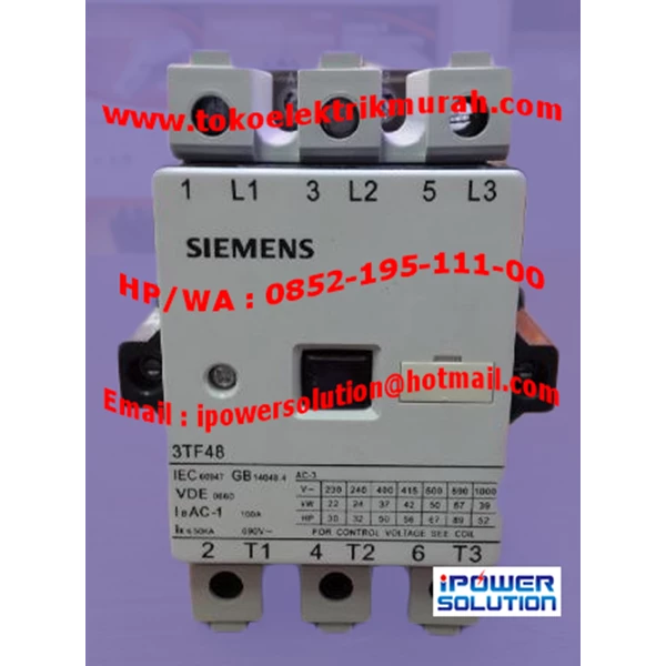 Contactor SIEMENS 100A Type 3TF48 22-OXPO