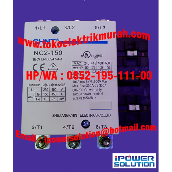Contactor Magnetic CHINT Type NC2-150