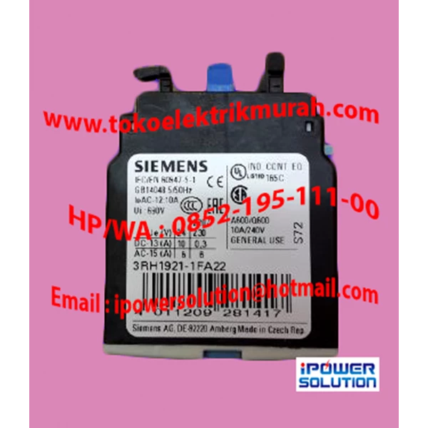 Auxiliary Contact  Type 3RH1921-1FA22 SIEMENS