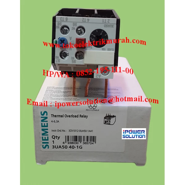 Thermal Overload Relay Siemens Tipe 3UA50-40-1G  3A